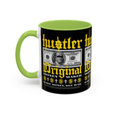 Hustler Original Money Maker Accent Coffee Mug 11oz 15oz Streetwear Bold Dollar Bill Graphic Motivational Entrepreneur Ceramic Cup