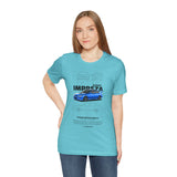 Blue Rally Inspired Performance Sedan Artwork Unisex Heavy Cotton Tee High Speed Streetwear Graphic Shirt For Car Enthusiasts And Automotive Art Lovers