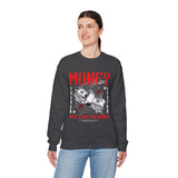 Money Motivation Hustler Mindset Graphic Print Unisex Heavy Blend Crewneck Sweatshirt Streetwear Ambition Pullover