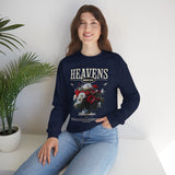 Heavens Hallucinations Crewneck Comfortable Unisex Heavy Blend Sweatshirt Artistic Streetwear Bold Floral Graphic Design for Self Expression Perfect Gift for Friends Birthdays Cozy Days