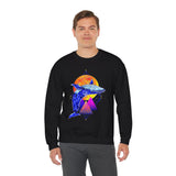 Ballena Cosmic Whale Art Unisex Heavy Blend Crewneck Sweatshirt Vibrant Geometric Ocean Design Premium Streetwear Pullover Soft Fleece Comfortable Fit Bold Marine Life Artwork Perfect Gift for Nature Lovers Dreamers and Creative Souls