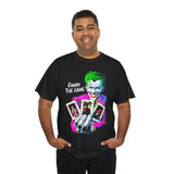Joker Enjoy The Game Unisex Heavy Cotton Tee Bold Gothic Streetwear Art Design Dark Psychological Theme Shirt for Risk Takers, Creators, and Hustlers