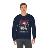Brave Warrior Roman Gladiator Graphic Print Unisex Heavy Blend Crewneck Sweatshirt Bold Motivational Streetwear Pullover