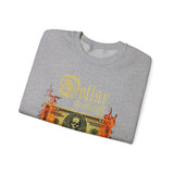 Dollar The Strength Burning Money Legacy Unisex Heavy Blend Crewneck Sweatshirt Gothic Flames Graphic Bold Motivational Streetwear Pullover