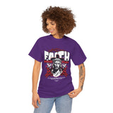 Faith Over Fear Jesus Crown Of Thorns Unisex Heavy Cotton Tee Christian Graphic Bold Religious Streetwear Motivational Bible Verse T Shirt