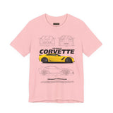 Yellow High Performance Sports Coupe Blueprint Art Unisex Heavy Cotton Tee Premium Streetwear For Car Enthusiasts Gearheads And Collectors