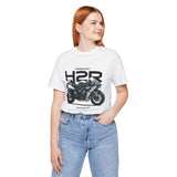 Kawasaki Ninja H2R Inspired Hyperbike Graphic Unisex Heavy Cotton Tee Streetwear Racing Style Motorcycle Art Shirt for Speed Lovers and Track Enthusiasts