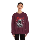 Brave Warrior Roman Gladiator Graphic Print Unisex Heavy Blend Crewneck Sweatshirt Bold Motivational Streetwear Pullover