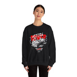 Attire Power Unisex Heavy Blend Crewneck Sweatshirt Graphic Pullover Black Hustler Money Stack Design Wealth Streetwear Bold Entrepreneur Alpha Mindset Financial Success Fashion