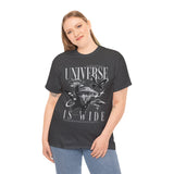 Universe Is Wide Graphic Unisex Heavy Cotton Tee Cosmic Galaxy Butterfly Space Streetwear T Shirt