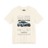 Aggressive Silver Widebody Supercar Blueprint Unisex Heavy Cotton Tee Performance Street Machine Graphic Shirt For Car Lovers And Gearheads
