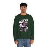 Aliens Exist UFO Graphic Unisex Heavy Blend Crewneck Sweatshirt Sci Fi Streetwear Alien Space Pullover