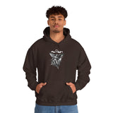 Fly High Angel Design Unisex Heavy Blend Hooded Sweatshirt Spiritual Guardian Winged Warrior Streetwear Hoodie