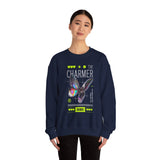 The Charmer Unisex Heavy Blend Crewneck Sweatshirt Futuristic Butterfly Neon Cyber Aesthetic Graphic Pullover Streetwear Fashion
