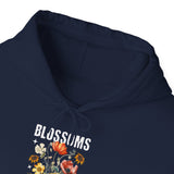 Blossoms Floral Graphic Hoodie Comfortable Unisex Sweatshirt Timeless Charm Streetwear Nature Inspired Empowerment Design Perfect Gift for Garden Lovers Friends Birthdays Cozy Days Casual Wear