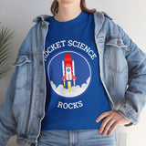 Rocket Science Rocks Unisex Heavy Cotton Tee Space Exploration T Shirt Astronomy STEM Education Science Lover Gift Astronaut Geek Nerd Graphic Top