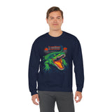Beast Of The Stadium Unisex Crewneck Sweatshirt Heavy Fleece Blend Neon Crocodile Power Design Electric Green Reptile Streetwear Bold Statement Fashion For Cold-Season Trendsetters