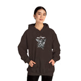 Fly High Angel Design Unisex Heavy Blend Hooded Sweatshirt Spiritual Guardian Winged Warrior Streetwear Hoodie