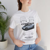 Cyber Truck Tesla Futuristic Electric Pickup Blueprint Art Unisex Heavy Cotton Tee Bold Streetwear Graphic Shirt For Car Lovers And Tech Enthusiasts