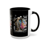 Sculptural Future Statue Art Accent Coffee Mug 11oz 15oz Greek Goddess Cosmic Abstract Splash Bold Artistic Streetwear Ceramic Cup