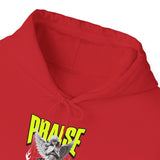 Praise Angel Statue Graphic Unisex Heavy Blend Hooded Sweatshirt Gothic Spiritual Streetwear Hoodie