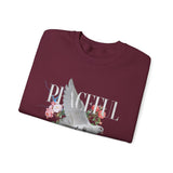 Peaceful Dove Floral Crewneck Sweatshirt Comfortable Unisex Pullover Motivational Streetwear Bold Graphic Design Symbol of Peace Perfect Gift for Friends Birthdays Cozy Days Casual Wear