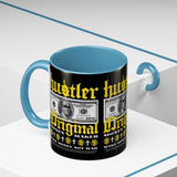 Hustler Original Money Maker Accent Coffee Mug 11oz 15oz Streetwear Bold Dollar Bill Graphic Motivational Entrepreneur Ceramic Cup