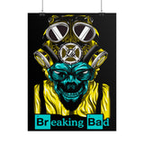 Toxic Genius Neon Gas Mask Skull Matte Vertical Poster Bold Cyberpunk Wall Art For Gamers Artists And Rebels Futuristic Science Aesthetic Room Decor Symbol Of Creativity And Power