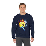 The Jocker Burning Aces Unisex Sweatshirt Fiery Gothic Streetwear Bold Dark Art Design for Risk Takers, Hustlers, and Fearless Fall Fashion Lovers