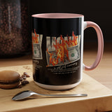 Money Is Not Just Currency Burning Dollar Graphic Accent Coffee Mug 11oz 15oz Hustler Motivational Cash Fire Design