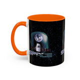 Space Galaxy Accent Coffee Mug 11oz 15oz Astronaut Spacecraft Earth Black Two Tone Ceramic Cup Gift for Space Lovers