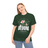 Bloom Stronger Floral Graphic Unisex Heavy Cotton Tee Comfortable Motivational Streetwear Inspirational Empowerment T Shirt Perfect Gift for Nature Lovers Self Growth Casual Wear