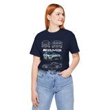 Mercedez Benz AGM Aggressive Silver Widebody Supercar Blueprint Unisex Heavy Cotton Tee Performance Street Machine Graphic Shirt For Car Lovers And Gearheads