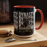 Dynasty Accent Coffee Mug 11oz 15oz Black Ceramic Mug with Roman Statue Bust and Butterfly Artwork for History Lovers and Modern Art Fans