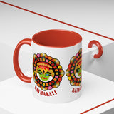 Kathakali Accent Coffee Mug 11oz 15oz Kerala India Classical Dance Art Face Ceramic Cup Cultural Heritage South Indian Folk Design Traditional Festival Gift