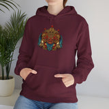 Balinese Barong Mask Unisex Hoodie Heavy Blend Pullover Sweatshirt Tribal Cultural Warrior Spirit Inspired Mythical Festival Graphic Streetwear