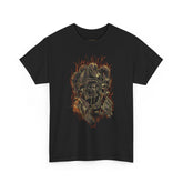 Burning Jester Skull Unisex Heavy Cotton Tee Gothic Flame Joker Skeleton Streetwear T Shirt Bold Dark Fantasy Design Perfect For Rebels Gamers Metal Lovers And Artists