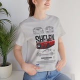 Red High Performance Muscle Coupe Blueprint Unisex Heavy Cotton Tee Retro Car Art Streetwear Gift for Gearheads Daily Wear Car Lovers Apparel