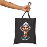 Grumpy Street Legend Cotton Tote Bag Funny Comic Art Design Bold Urban Caricature Print Reusable Eco Shopper Perfect Gift for Artists, Humor Lovers, and Streetwear Fans