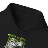 Money Power Unisex Heavy Blend Hooded Sweatshirt Dollar Stack Neon Green Graphic Hustle Mindset Streetwear Motivational Hoodie
