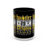Hustler Original Money Maker Accent Coffee Mug 11oz 15oz Streetwear Bold Dollar Bill Graphic Motivational Entrepreneur Ceramic Cup