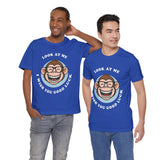 Smiling Monkey Cartoon Good Luck Design Unisex Heavy Cotton Tee Funny Cute Graphic Shirt Positive Vibes Humor Artwork Casual Wear Gift For Friends