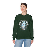 Temporal Echo Lightning Globe Graphic Unisex Heavy Blend Crewneck Sweatshirt Futuristic Sci-Fi Streetwear Pullover