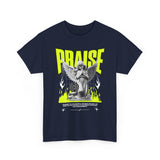 Praise Angel Statue Graphic Unisex Heavy Cotton Tee Spiritual Gothic Streetwear T-Shirt
