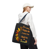Sunflower Ho'oponopono Tote Bag Hawaiian Healing Prayer Design Spiritual Positivity Canvas Bag Mindfulness Reusable Durable Eco Friendly Shopping Tote