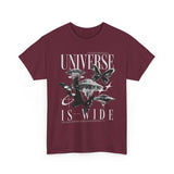 Universe Is Wide Graphic Unisex Heavy Cotton Tee Cosmic Galaxy Butterfly Space Streetwear T Shirt