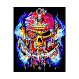 Flaming Pirate Skull Matte Vertical Poster Bold Gothic Nautical Wall Art Fiery Skull And Anchor Design For Dark Fantasy Lovers Metalcore Fans Artists And Biker Decor