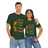 Unisex Ho’oponopono Sunflower T Shirt Healing Affirmation Tee Spiritual Gratitude Mindfulness Inspired Positive Energy Heavy Cotton Graphic Top