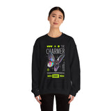 The Charmer Unisex Heavy Blend Crewneck Sweatshirt Futuristic Butterfly Neon Cyber Aesthetic Graphic Pullover Streetwear Fashion