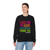 Ho’oponopono Crewneck Unisex Sweatshirt Heavy Blend Pullover Healing Affirmation Spiritual Gratitude Mindfulness Positive Energy Apparel